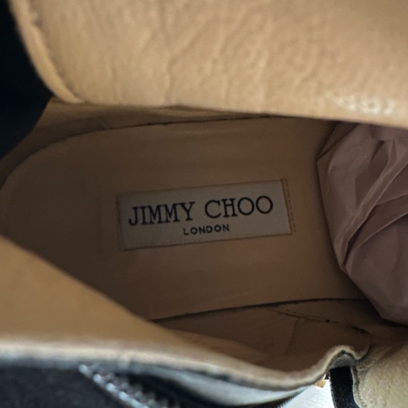 Jimmy Choo Suede and Vachetta Leather Boots Black Size 40 EUC - Picture 6 of 16